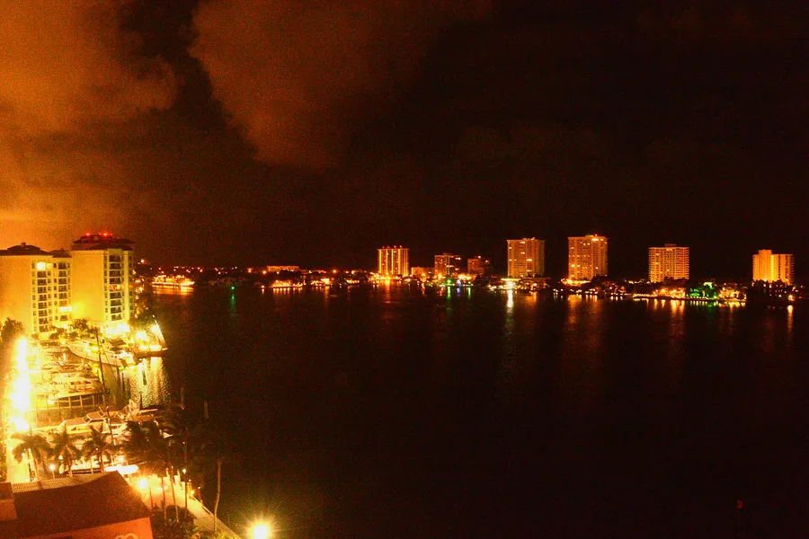 Boca Raton at night, seen across the water