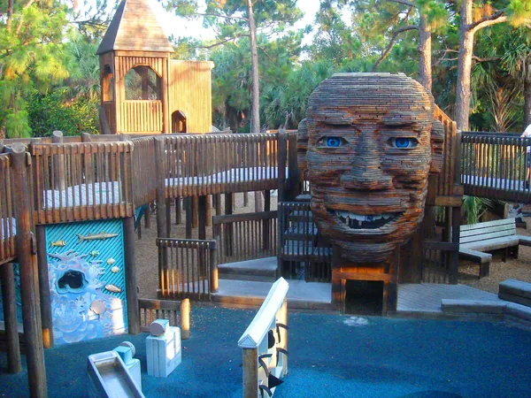 The wooden play structure at Sugar Sand Park, Boca Raton